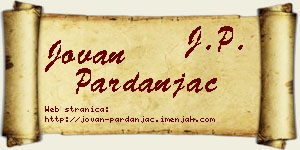 Jovan Pardanjac vizit kartica